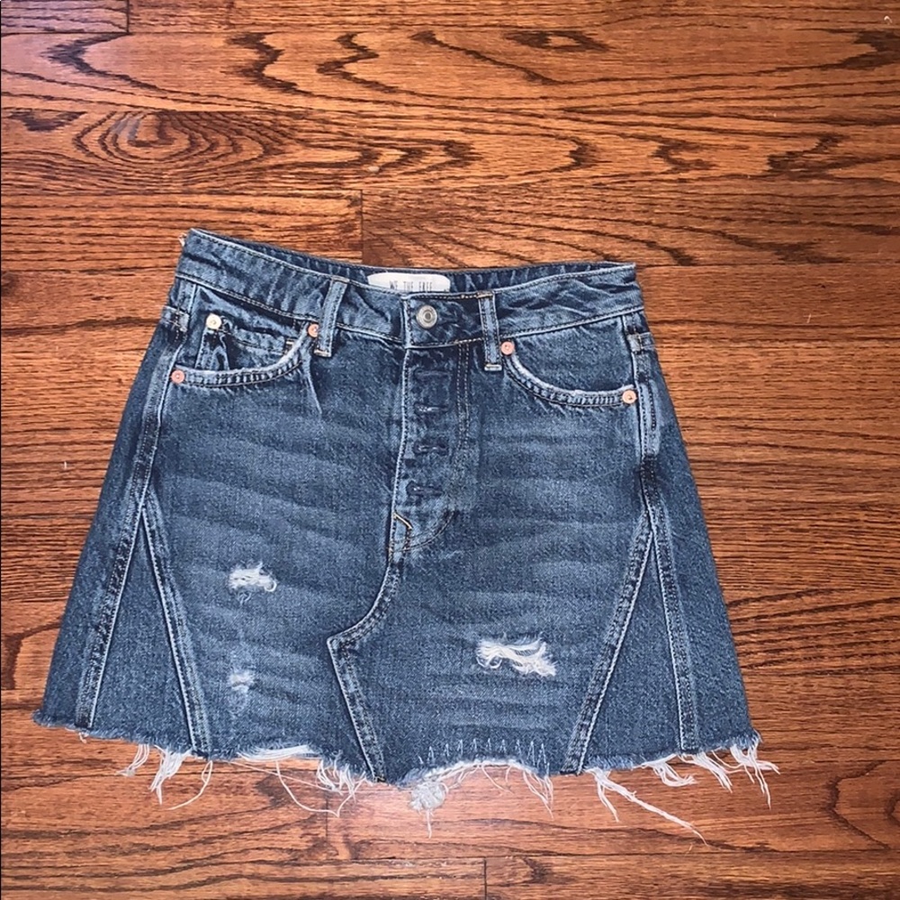 blue denim jean skirt